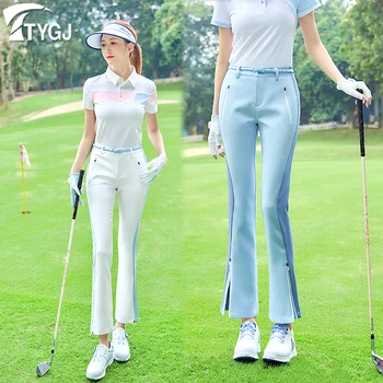 TTYGJ/ Женские Летние брюки для гольфа с разрезными штанинами, Тонкие эластичные брюки, быстросохнущая и простая в уходе Женская одежда для гольфа