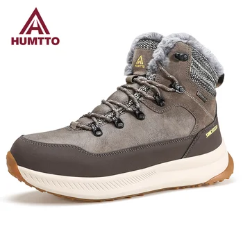 Мужская зимняя обувь HUMTTO, водонепроницаемая походная обувь, спортивные треккинговые ботинки для скалолазания, Мужские роскошные дизайнерские уличные кроссовки, мужские
