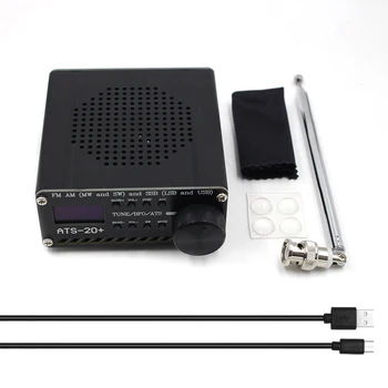 Радиоприемник ATS-20 + PLUS SI4732 со всеми диапазонами частот FM AM (MW / SW) и SSB (LSB / USB) С антенной Type-C, кабелем для зарядки и передачи данных